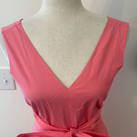J. Crew Wrap-Tie Jumpsuit Bow Coral - Picture 6 of 16